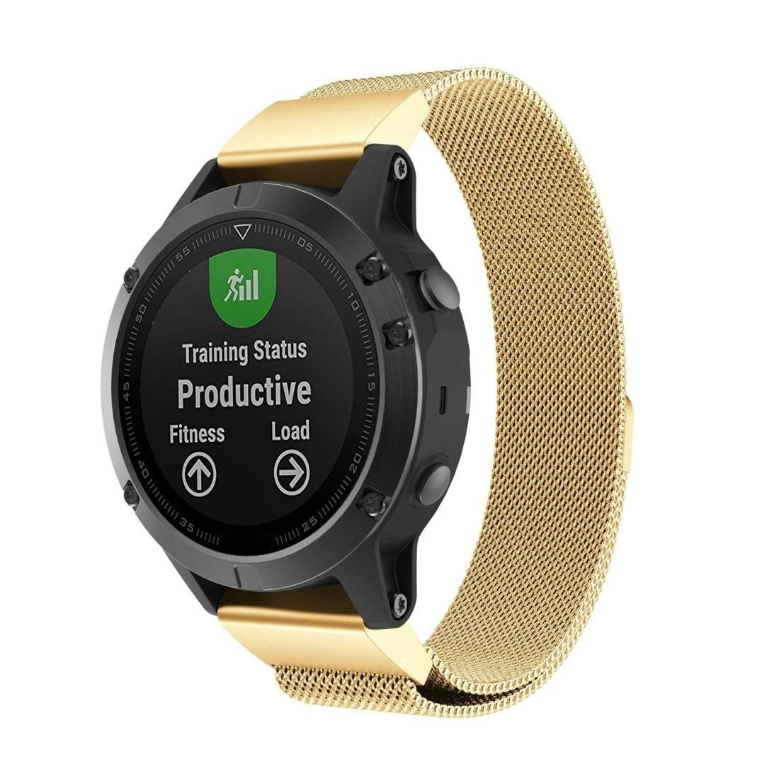 For Garmin Fenix 5 Milan Metal Stainless Steel Metal Watchband, Size:22MM (Golden)