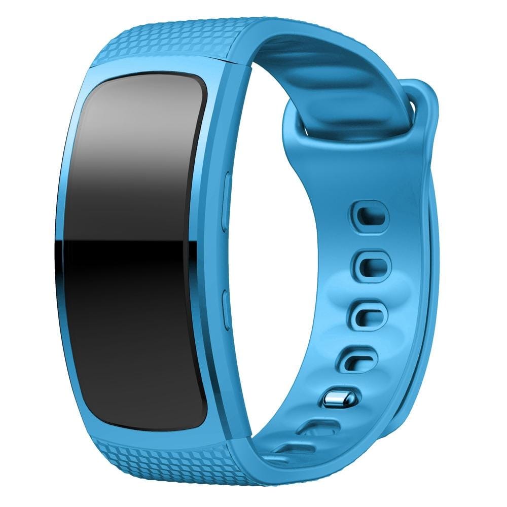 Silicone Wrist Strap Watch Band for Samsung Gear Fit2 SM-R360, Wrist Strap Size:150-213mm (Light Blue)