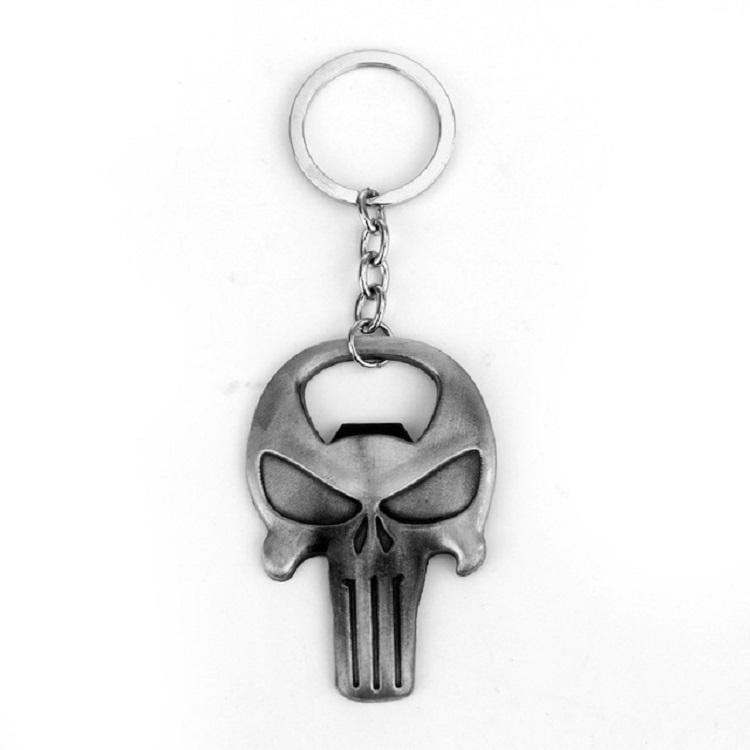 2 PCS Creative Skull Metal Beer Multifunction Bottle Opener Keychain (Tin)