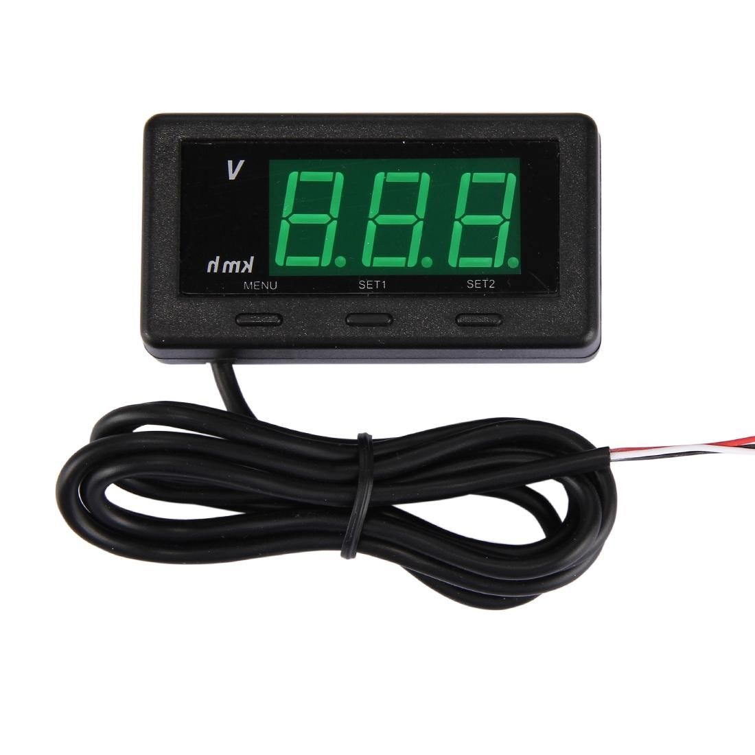 Car Digital Speed Monitor, Display Car Speed and Voltage (Black)