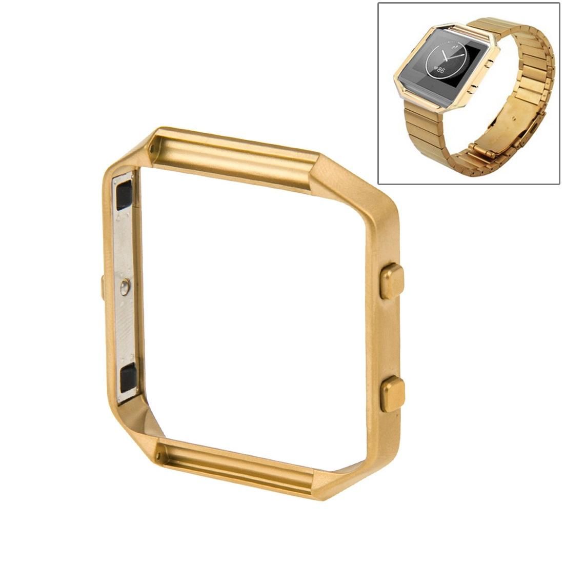 For Fitbit Blaze Watch Stainless Steel Frame Holder Shell (Gold)