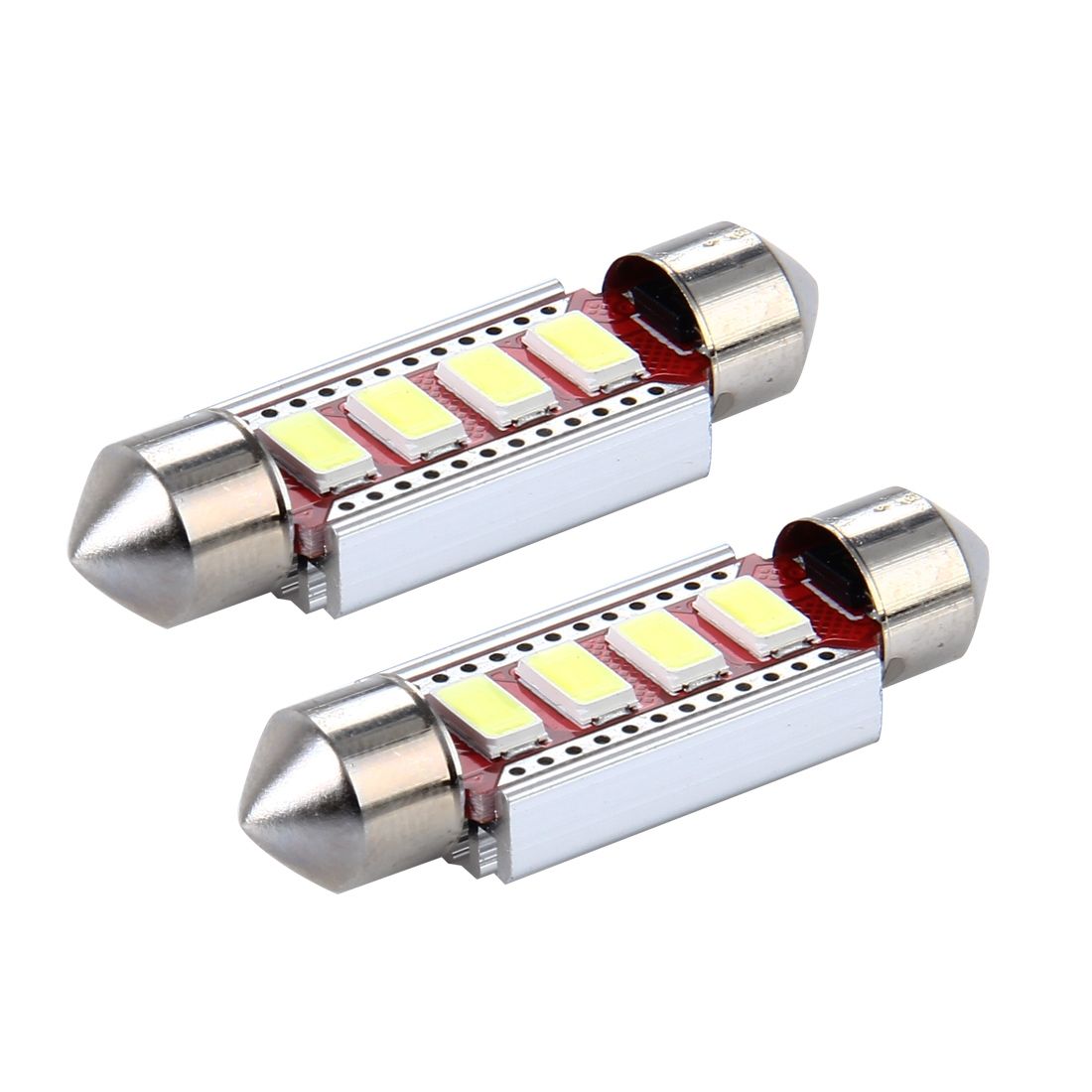 2 PCS DC 12V 3W 39MM 5730 Bicuspid Port Decoding Car Dome Lamp LED Reading Light with 6 LED Lights (White Light)
