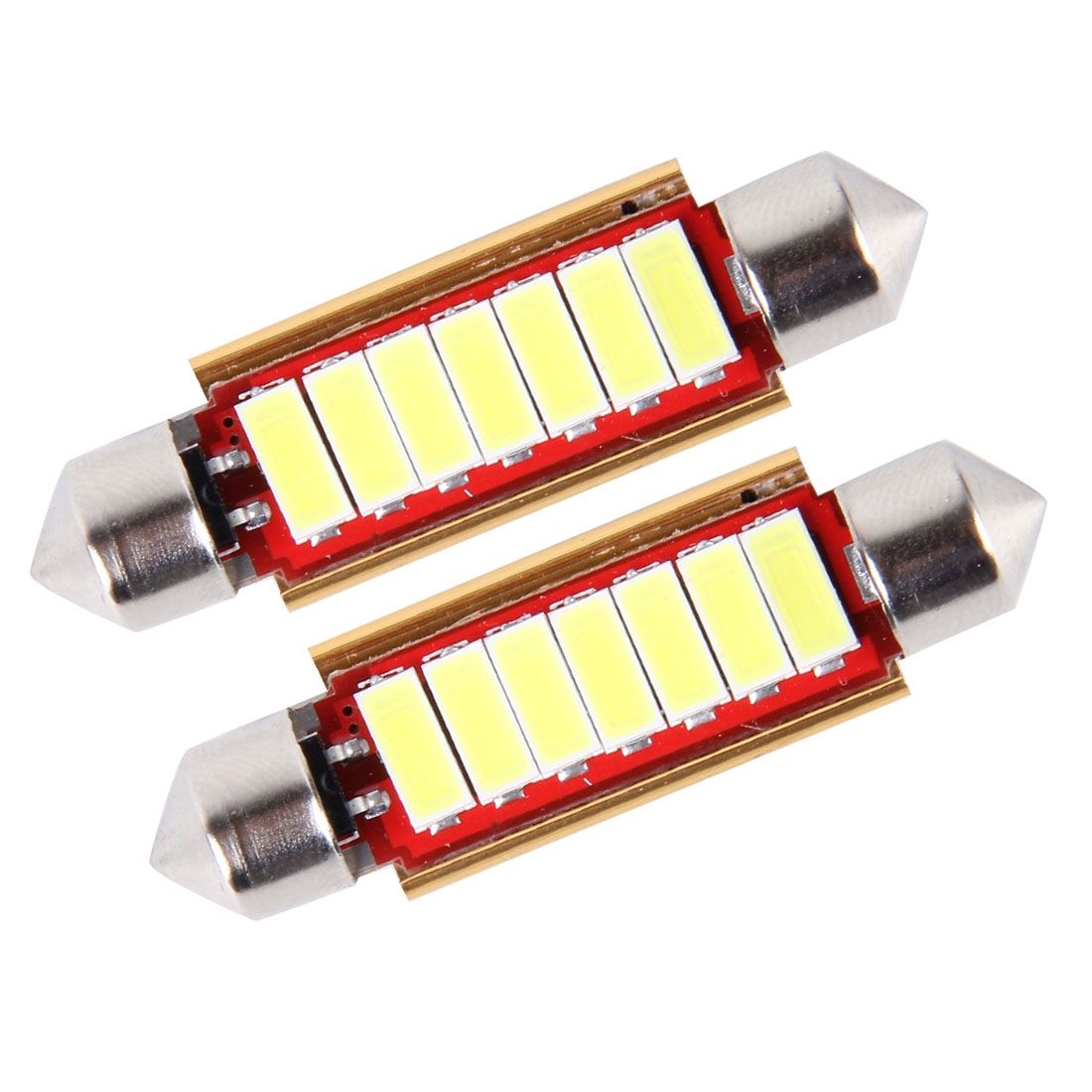 2 PCS DC 12V 3W 41MM 5730 Bicuspid Port Decoding Car Dome Lamp LED Reading Light with 6 LED Lights (White Light)