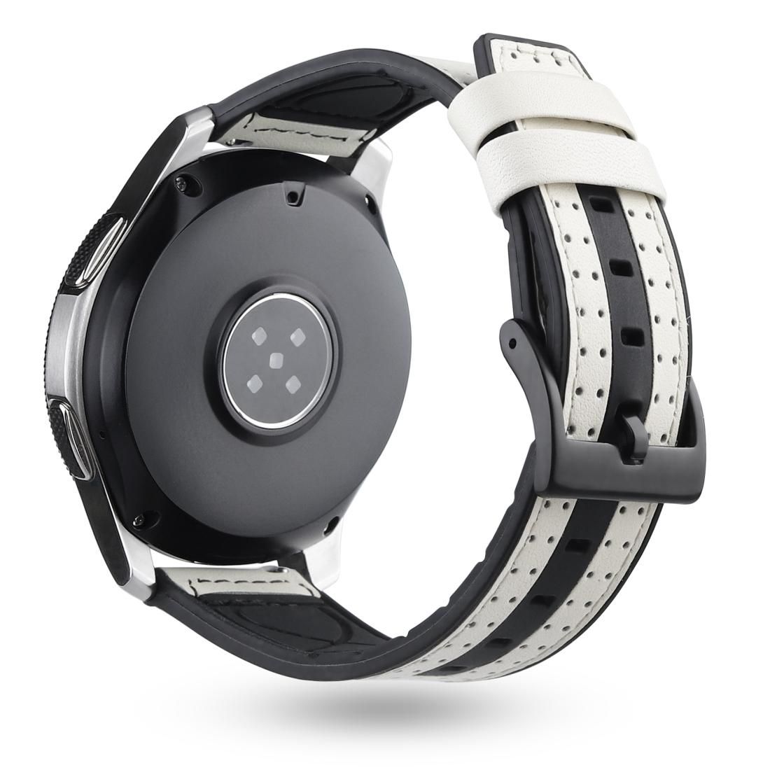 22mm For Huawei Watch GT2e / GT2 46mm Silicone Leather + Carbon Fiber Strap (White)
