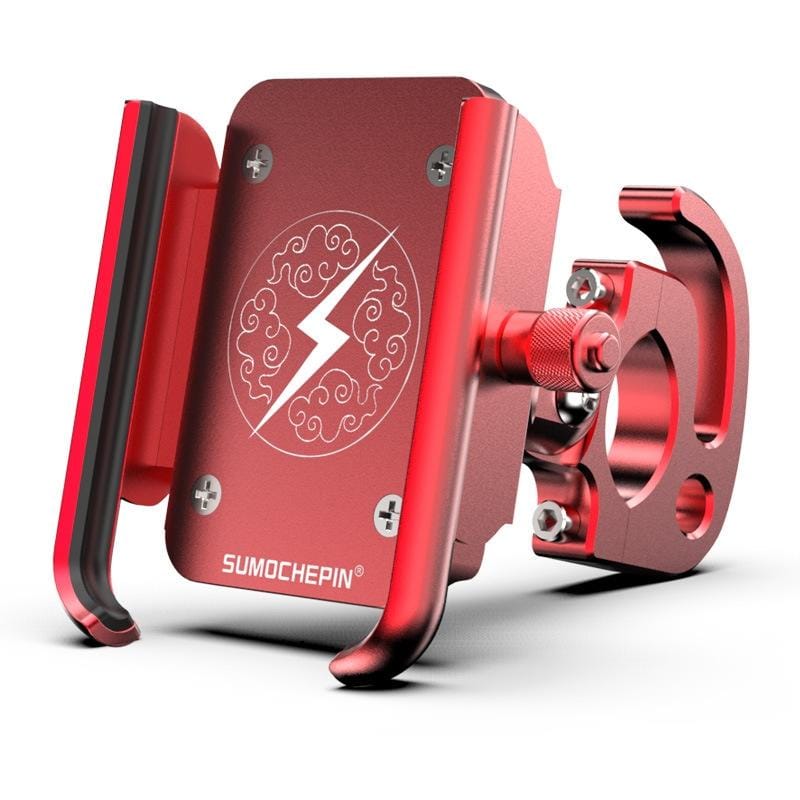 Motorcycle Aluminum Alloy Mobile Phone Bracket with Hook, Suitable for 4-6.5 inch Phones (Red)