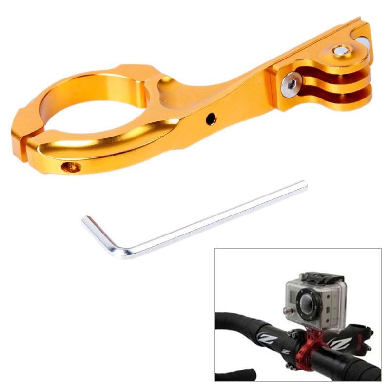 TMC HR85 Bike Aluminum Handle Bar Adapter Pro Mount for GoPro  NEW HERO /HERO6   /5 Session /5 /4 Session /4 /3+ /3 /2 /1, Xiaoyi Sport Cameras (Gold)