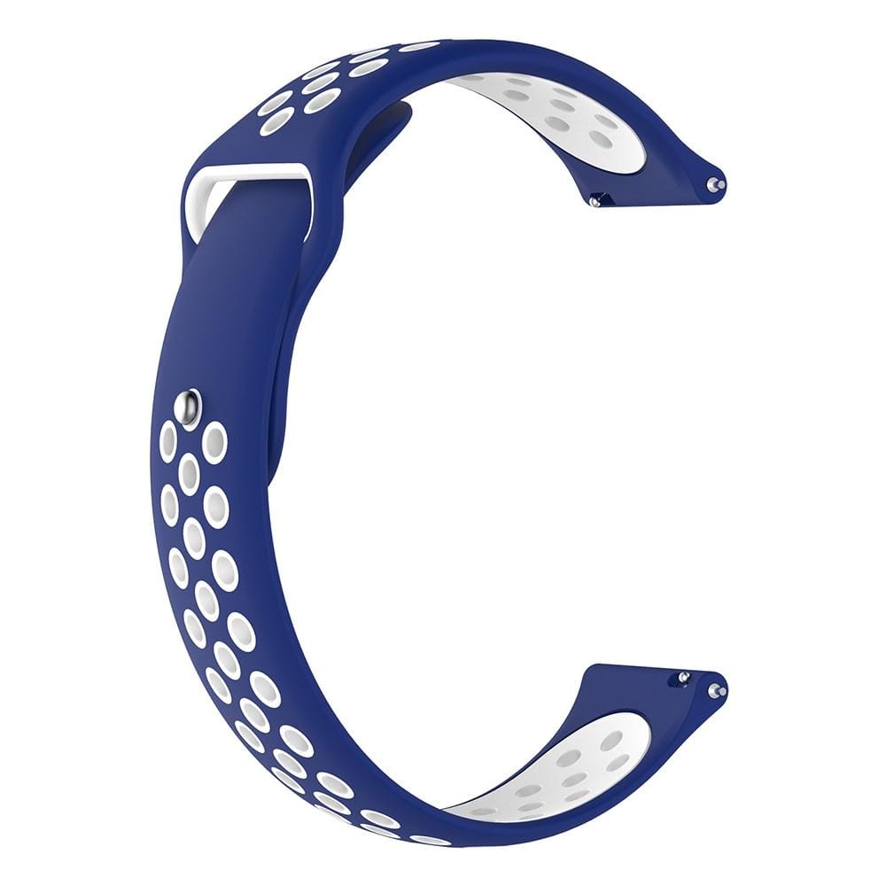 For Garmin Fenix Chronos Two-colors Replacement Wrist Strap Watchband (Blue White)