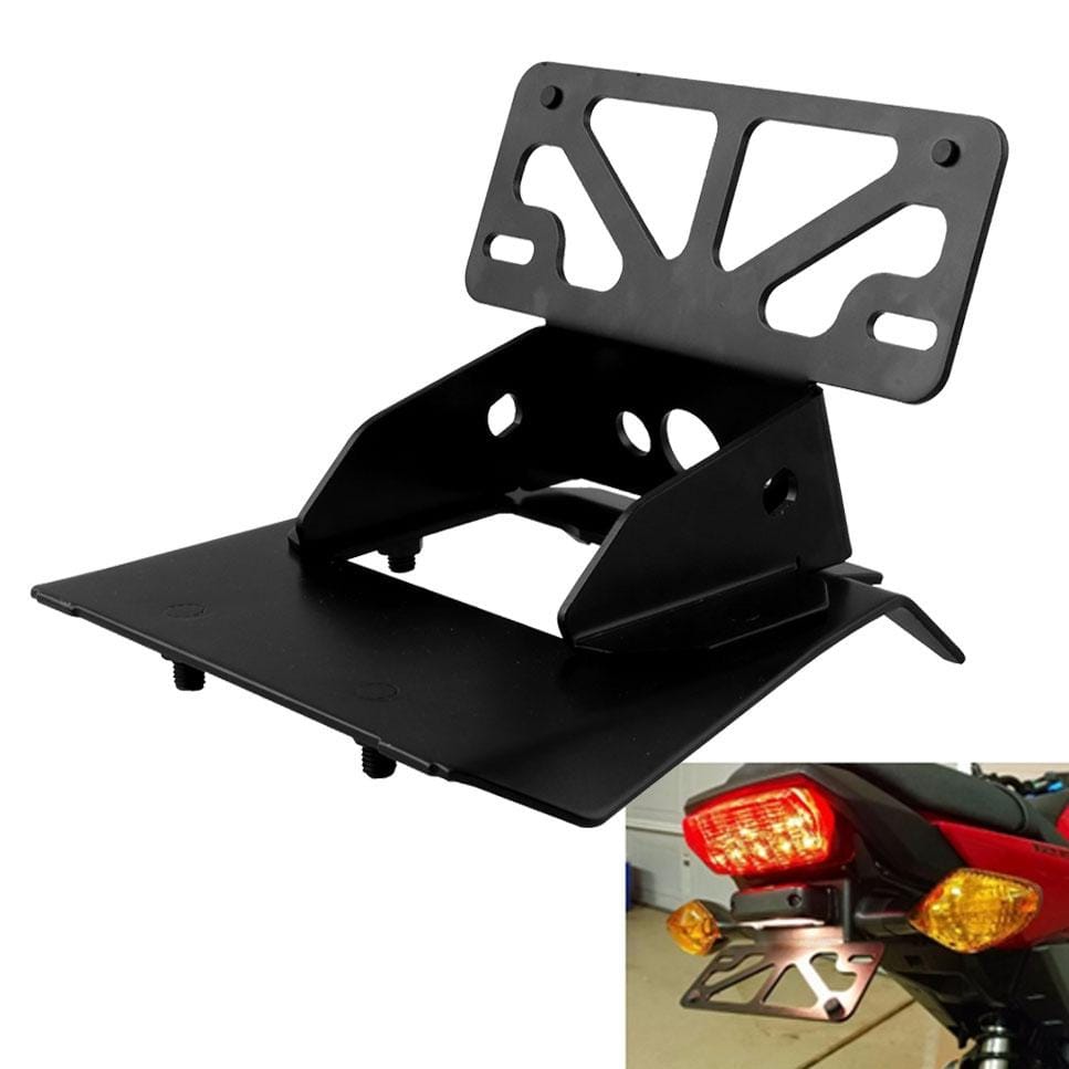 MB-LPF002-BK Motorcycle Modification Accessories Aluminum Alloy License Plate Bracket for Honda Grom / MSX125