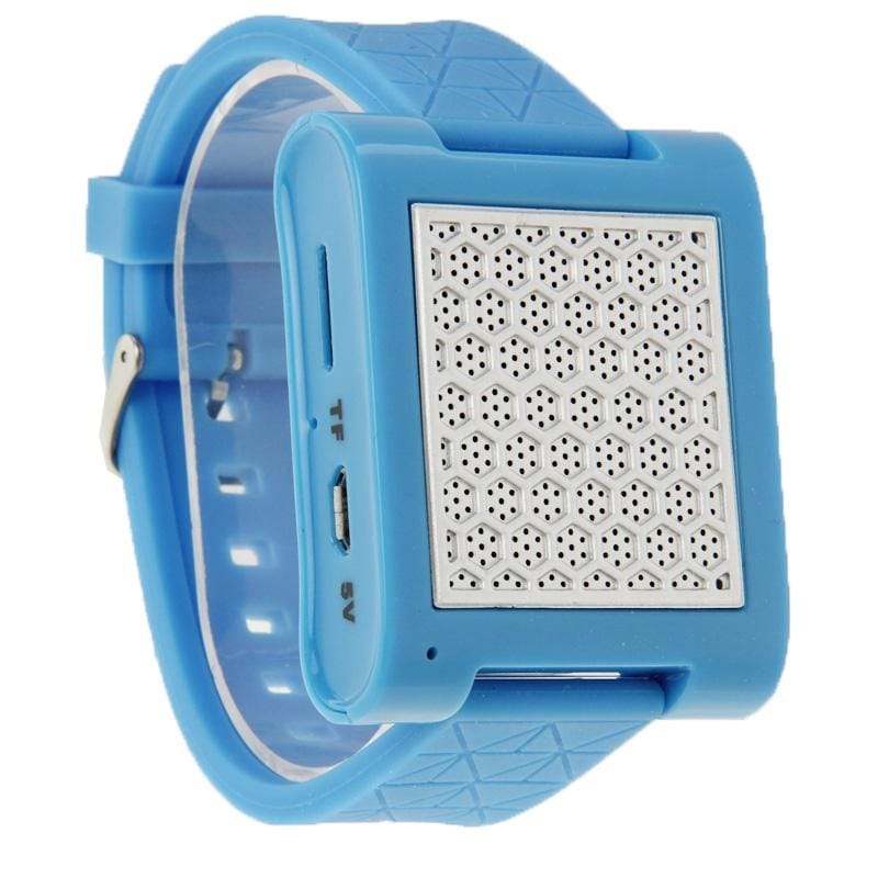 Silicone Watchband Bluetooth Watch for Mobile Phone, Support Handsfree Call / TF / FM / MP3 Music (Blue)