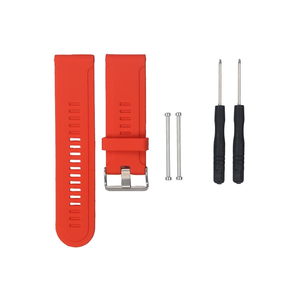 For Garmin Fenix3 HR Silicone Replacement Wrist Strap Watchband (Red)