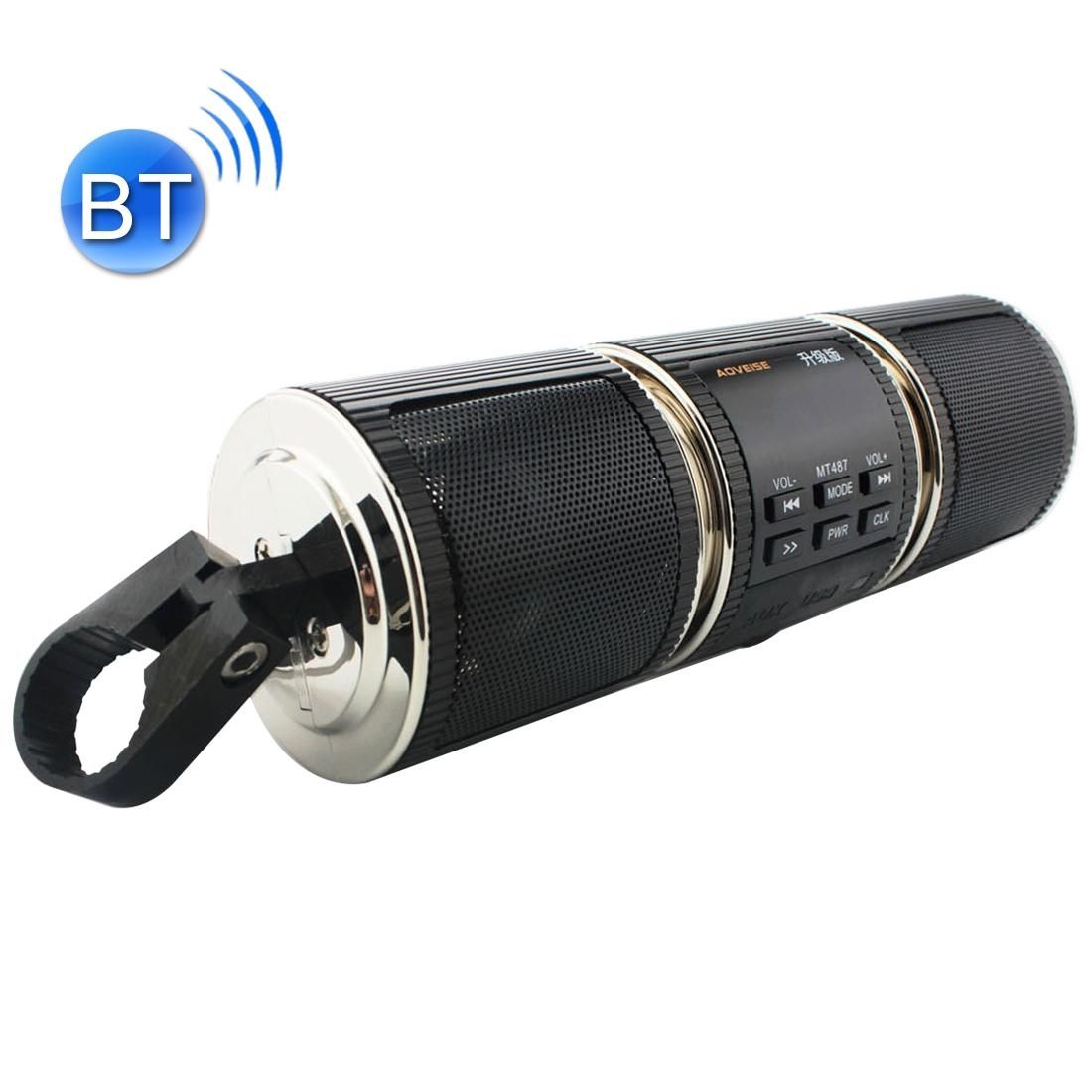 Motorcycle Waterproof Aluminum Shell Bluetooth Handle Stereo Speaker, Support BT/MP3/FM/TF (Black)