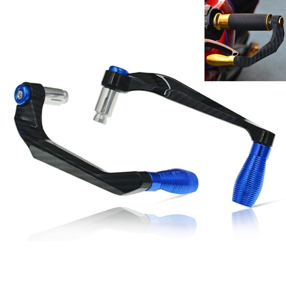 Motorcycle Modification Accessories Carbon Fiber Horn Shape Gear Brake Clutch Handbrake Set (Blue)