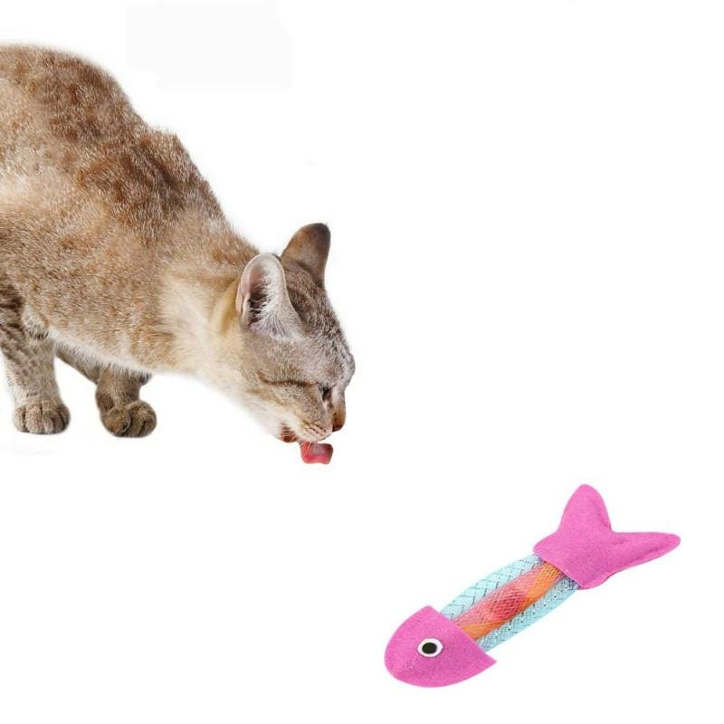 3 PCS Cat Dog Spring Fish Toy Cat Bouncing Toy Pets Products (Purple)