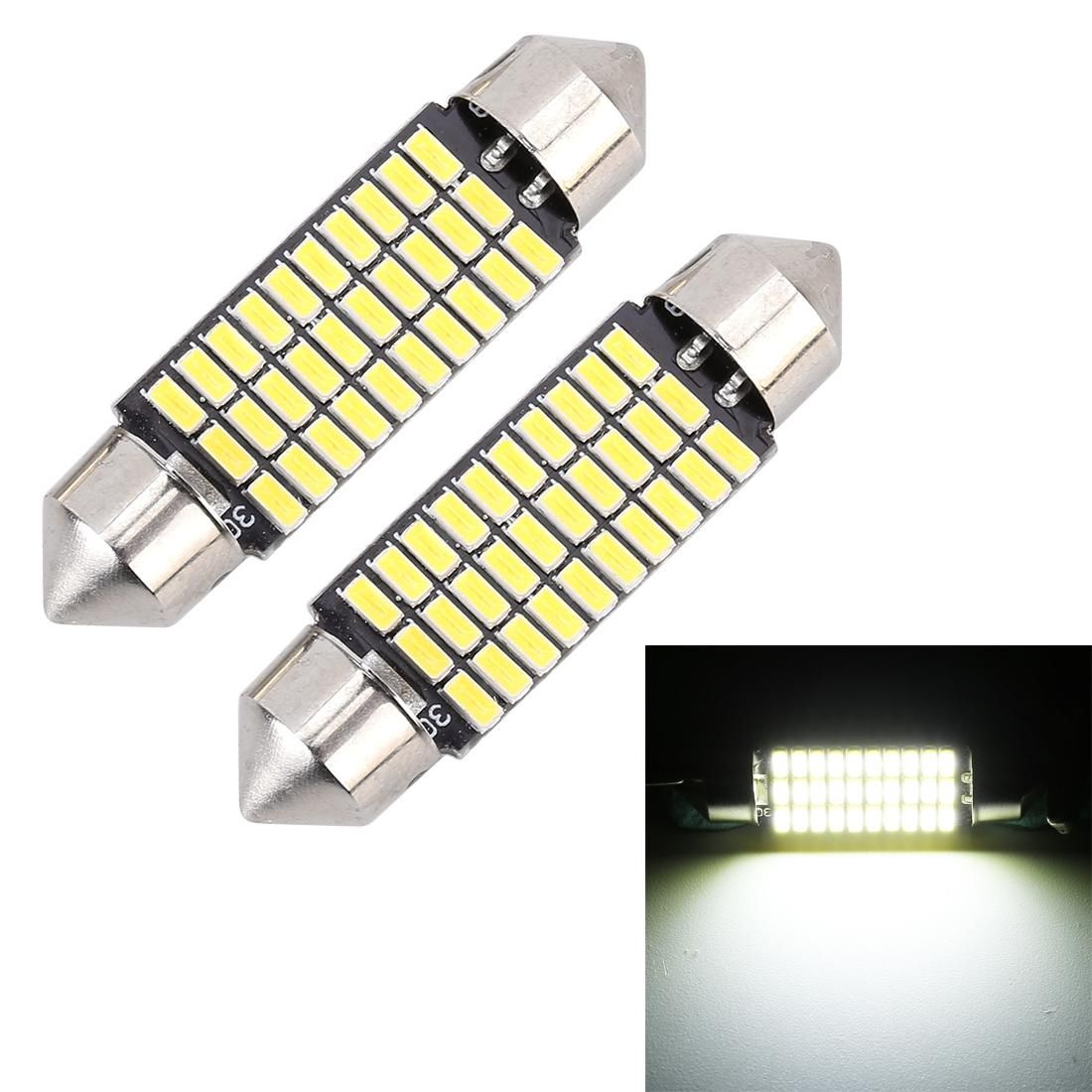 2 PCS 39mm DC12V / 1.5W / 6000K / 100LM 30LEDs SMD-3014 Car License Plate Light / Dome Light