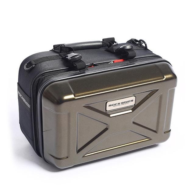 ROCK BIKER Motorcycle Top Case Aluminum Cargo Tail Box Motorbike Top Box Street Bike Rear Luggage Topcase Touring Saddle Bag (Coppery)