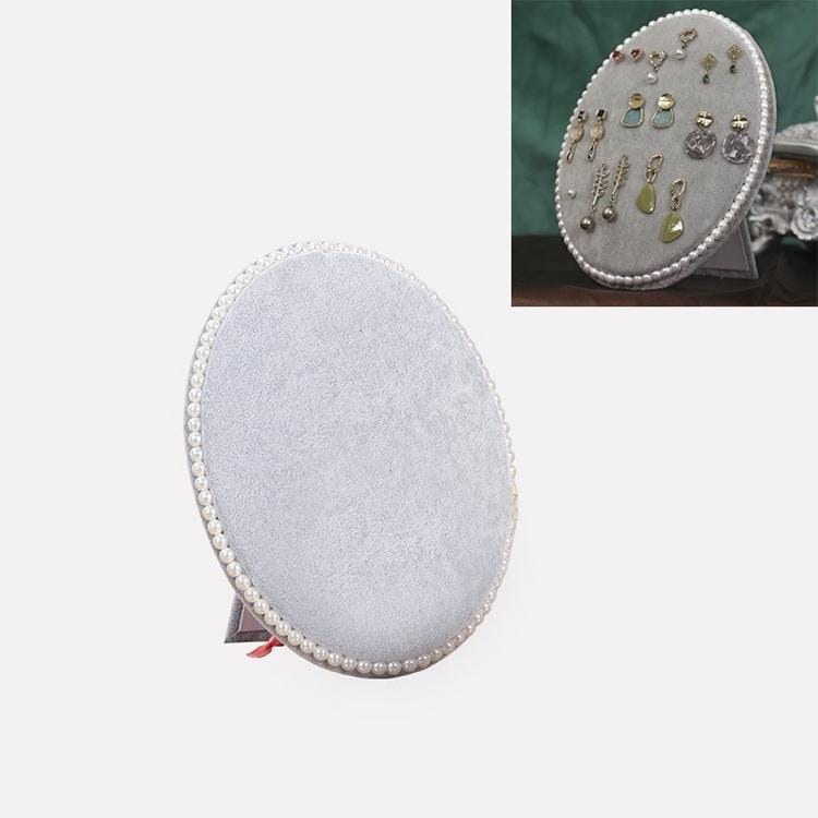 Household Creative Pearl Board Flannel Jewelry Rack Earrings Storage Display Stand, Size: S (Grey)