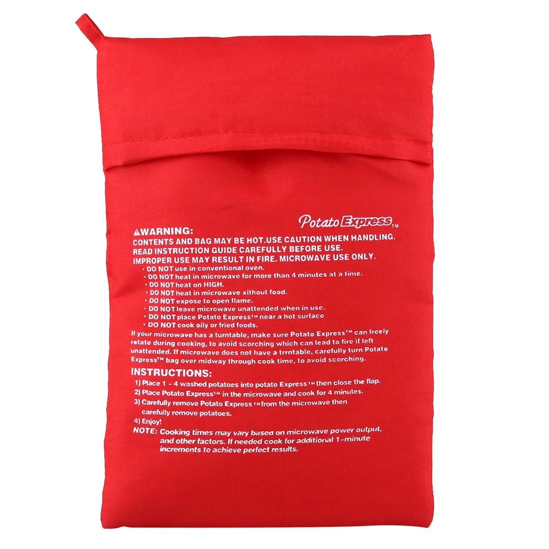 Washable Reusable Microwave Potato Cooker Bag , Size: 26.7*17.6cm (Red)