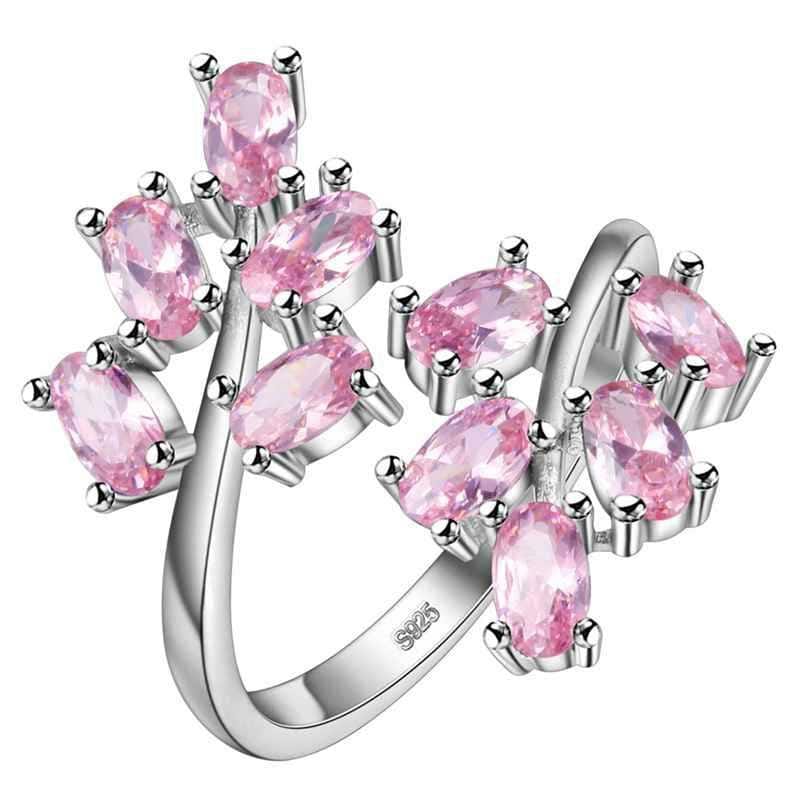 Women Adjustable Tree Leaf Rings Jewelry Ring Gifts (red)