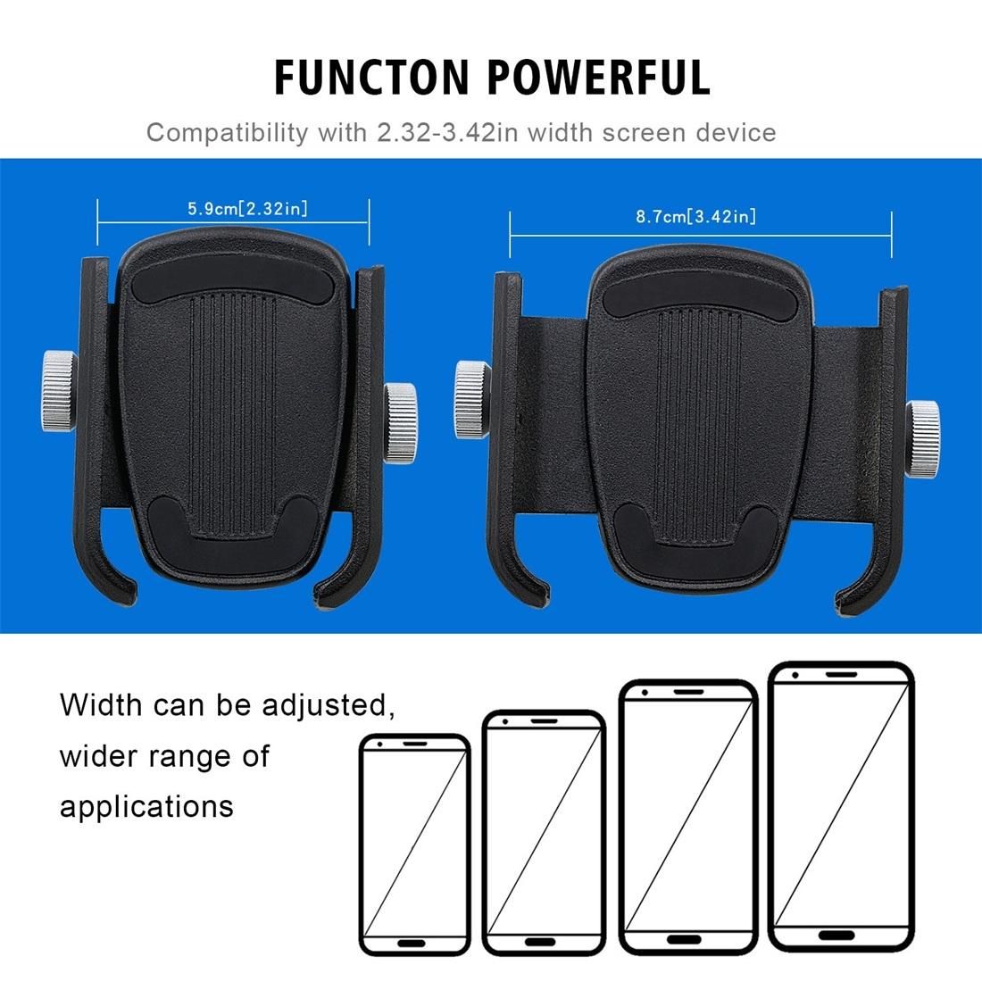 Motorcycle Aluminium Alloy Quick Release Mobile Phone Holder Bracket, Rearview Mirror Version (Black)