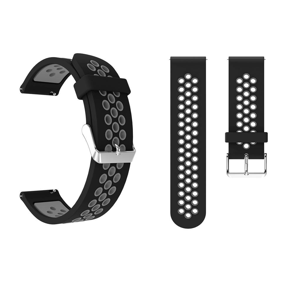 Metal Buckle Two-color Round Hole Silicone Wrist Strap Watch Band for Galaxy Watch Active 20mm (Style2)