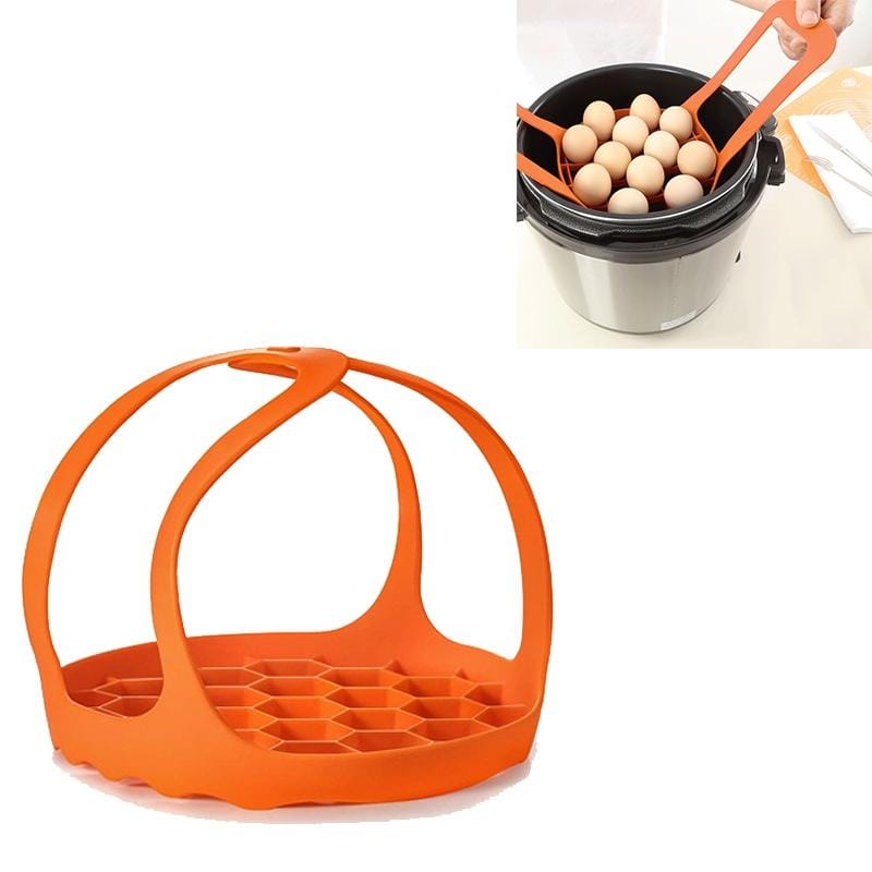 2 PCS Silicone Steamer Egg Cooker Silicone Steamer Basket, Size:6.5 Inches (Orange)