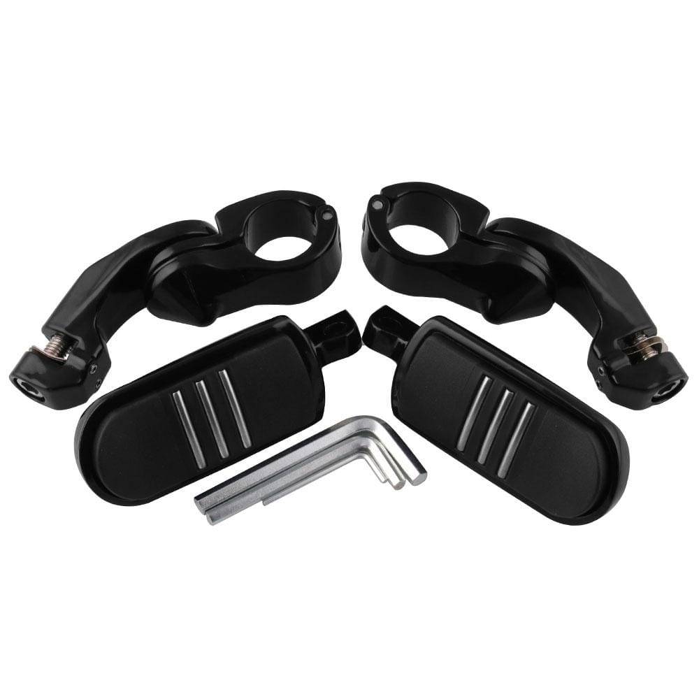 MB-BF007-BK 2 PCS Motorcycle Footrests Footpegs Rear Pedals Set for Harley Davidson 1-1/4 inch  Engine Guard