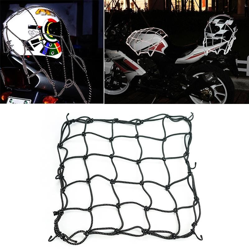 Motorcycle Reflective Helmet Net Fuel Tank Fix Net, Size: 30 x 30cm (Black)