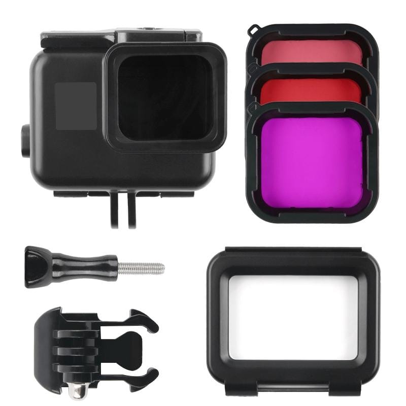 45m Waterproof Housing Protective Case + Touch Screen Back Cover for GoPro NEW HERO /HERO6 /5, with Buckle Basic Mount & Screw &  Filters, No Need to Remove Lens (Black)