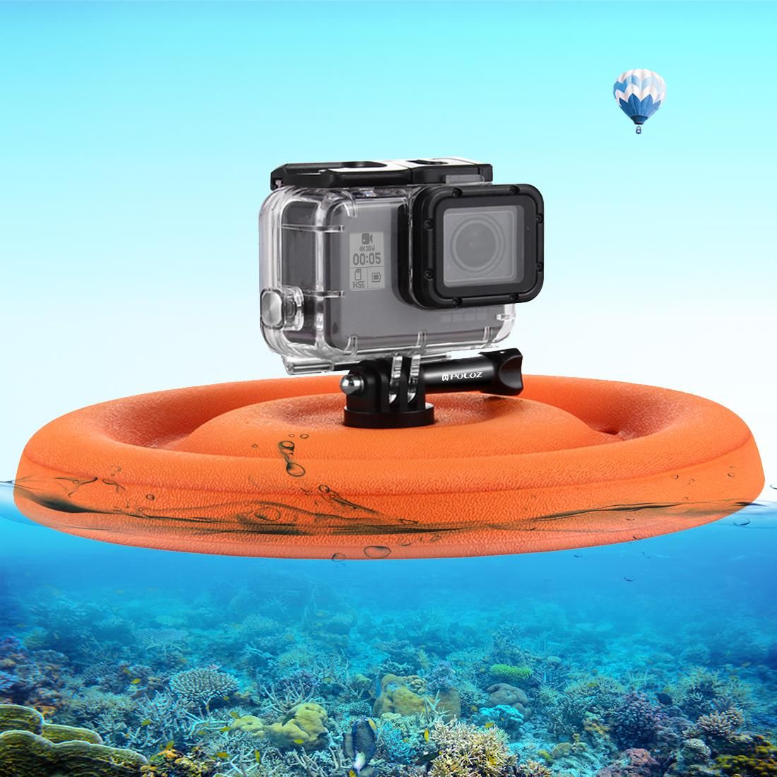 PULUZ EVA Floaty Pet Flying Disc Mount with Tripod Adapter & Long Screw for GoPro HERO6 /5 /5 Session /4 Session /4 /3+ /3 /2 /1, Xiaoyi and Other Action Cameras