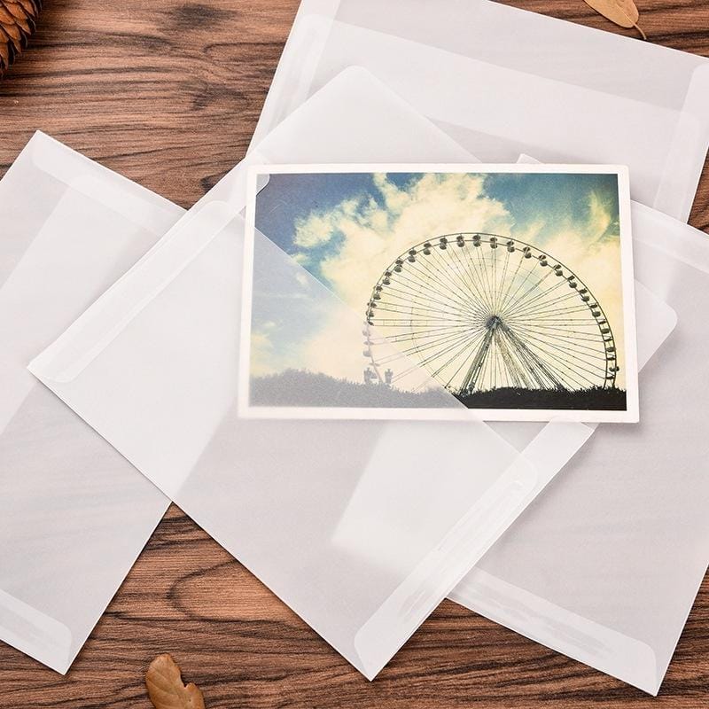5 PCS Wallet Envelope Vintage Blank Translucent Kraft Paper DIY Gift