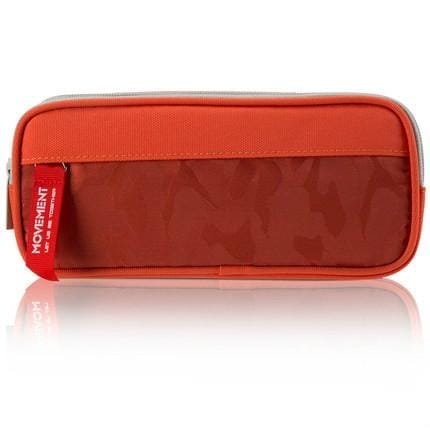 Camouflage Pencilcase Nylon Canvas Double Zipper Pen Bag (Orange)