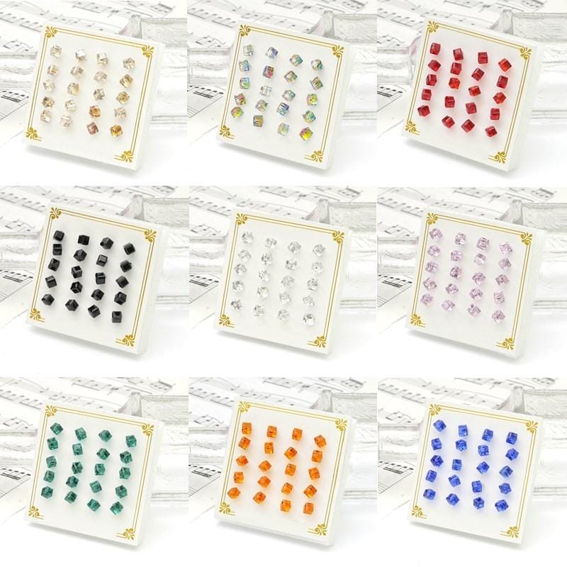 10 Pairs/Set Crystal Earrings Female Fashion Jewelry Earrings (Lake blue)