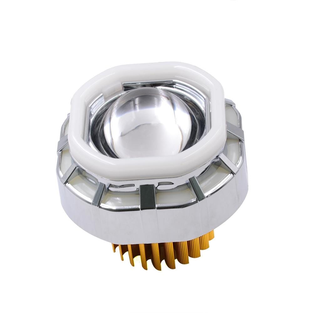 Motorcycle 30W DC 12V-85V LED Headlight Built-in octagonal Double Aperture Angle Eyes + Devil Eye (White Light)