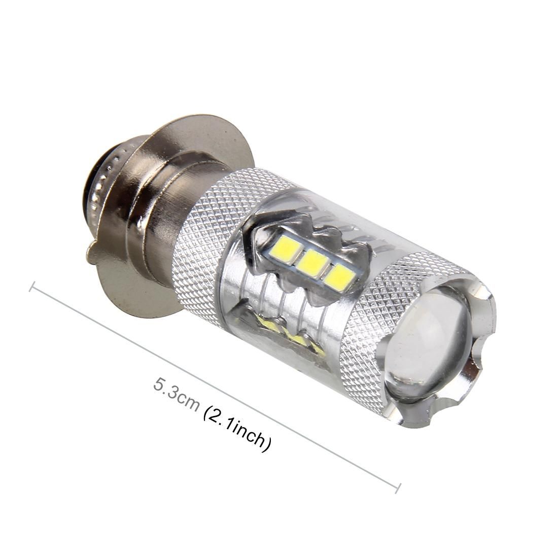 Motorcycle Headlights 250LM 6000K White H6M/PX15D 5W 16LEDs SMD-2835 Lamps, DC 12V