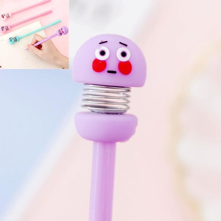 20 PCS Creative Expression Spring Doll Gel Pen Cartoon Bounce Doll Water Pen, Specification:Nib 0.38mm (Shy)