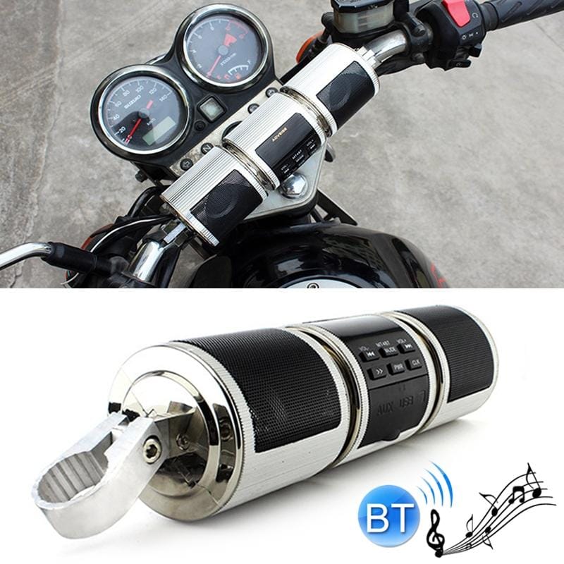 MT487 12V Multi-functional Waterproof Motorcycle Bluetooth Modified Audio Amplifier, Support FM & Wired Control (Silver)