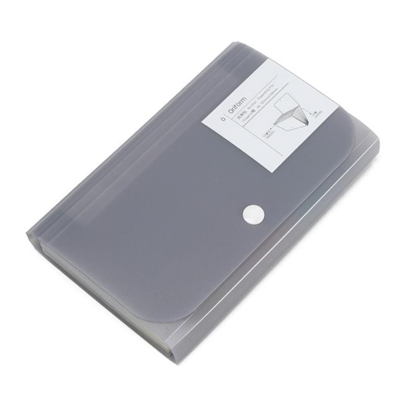 Deli A6 ID Document Holder Multi-function Bill Package Organ Bag Compact Office Stationery (Gray)