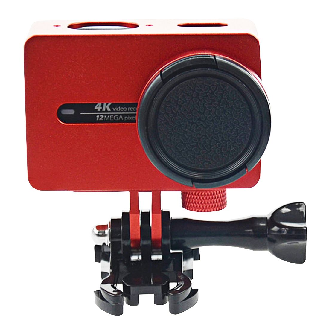 For Xiaomi Xiaoyi Yi II Sport Action Camera Aluminum Alloy Housing Protective Case with Lens Protective Cap (Red)