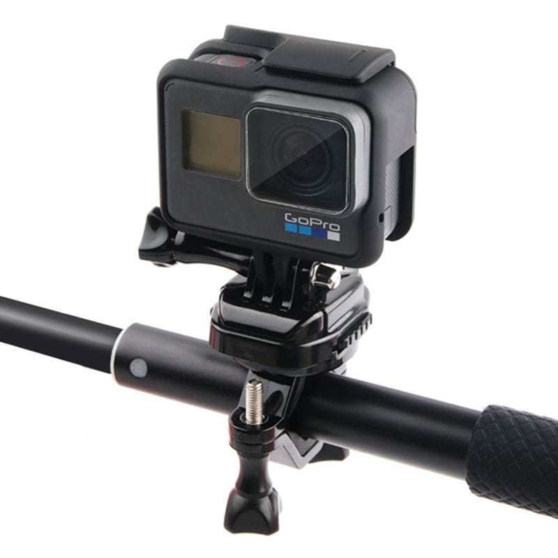 GP432 Bicycle Motorcycle Handlebar Mount for GoPro HERO7 /6 /5 /5 Session /4 Session /4 /3+ /3 /2 /1 / Fusion, Xiaoyi and Other Action Cameras (Black)