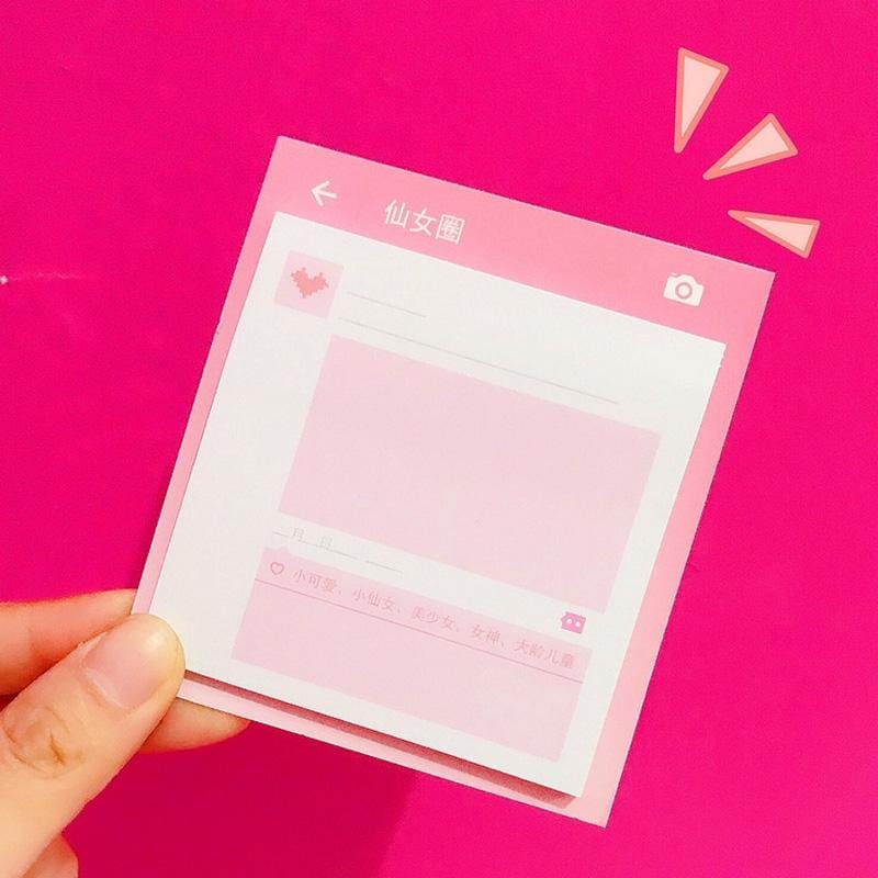 4 PCS Lovely Pink Circle of Friends Memo Pad Planner Sticky Notes Paper Sticker Notepad Kawaii Stationery (Fairy Circle)
