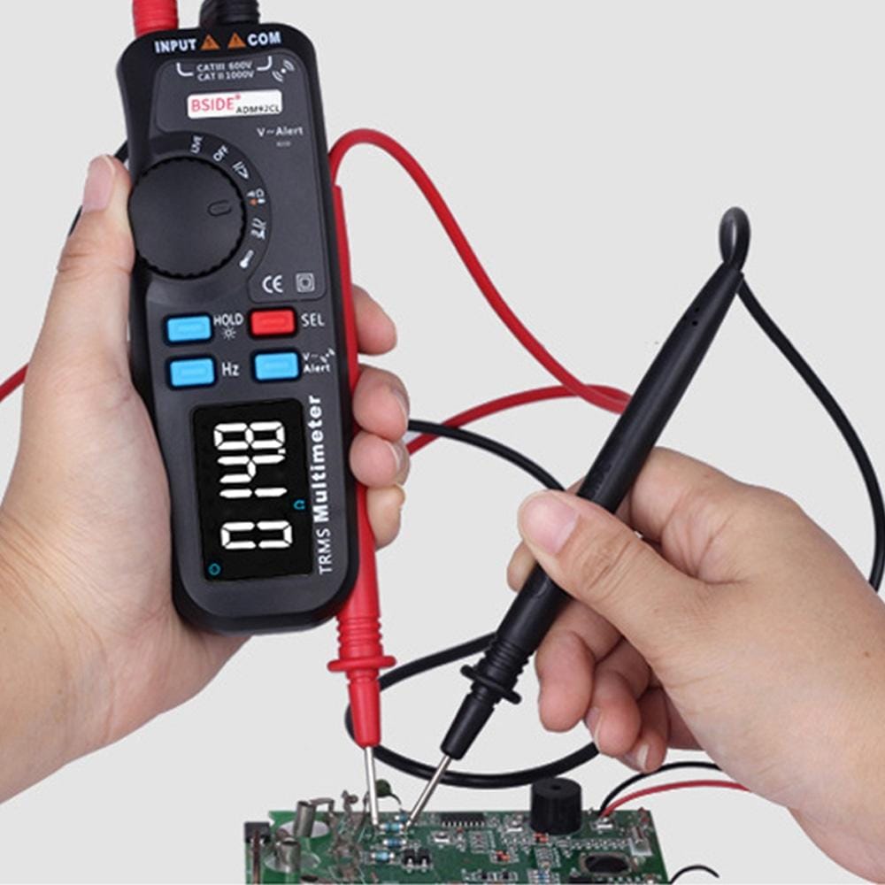 BSIDE ADM92CL Car Digital Multimeter Pen DC/AC Ammeter Voltmeter Multitester Thermometer Capacitance ohm Tester