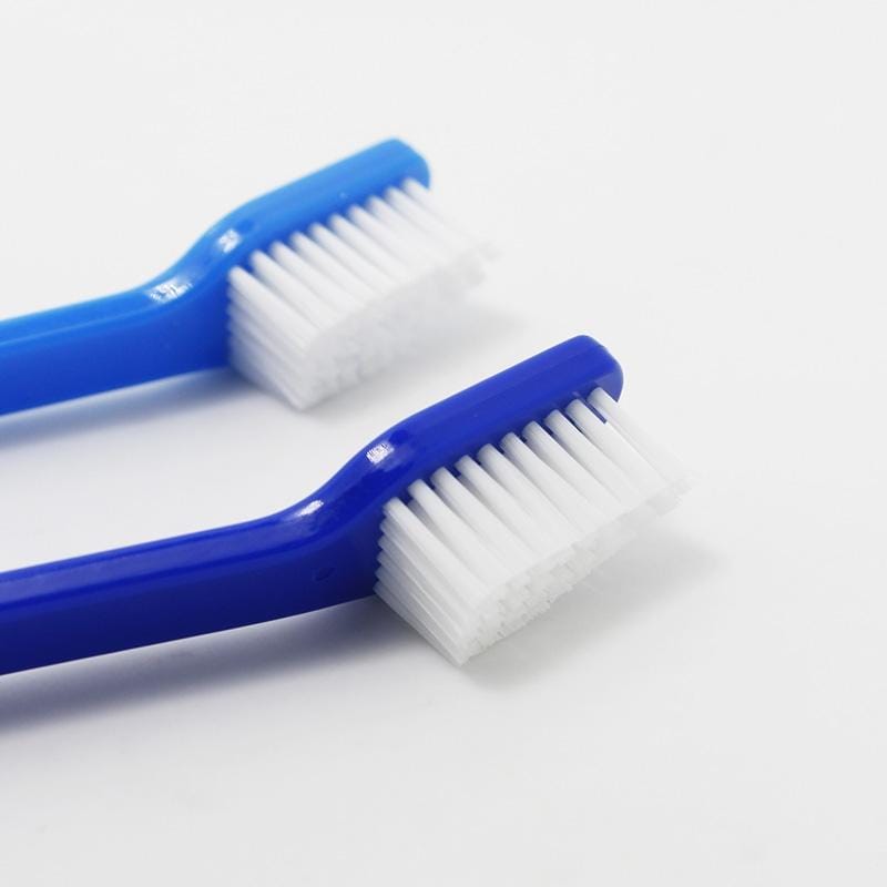 20 PCS Dog Cat Effective Pets Oral Care Pet Toothbrush, Specification:Blue Handle + Medium Hair (Blue)