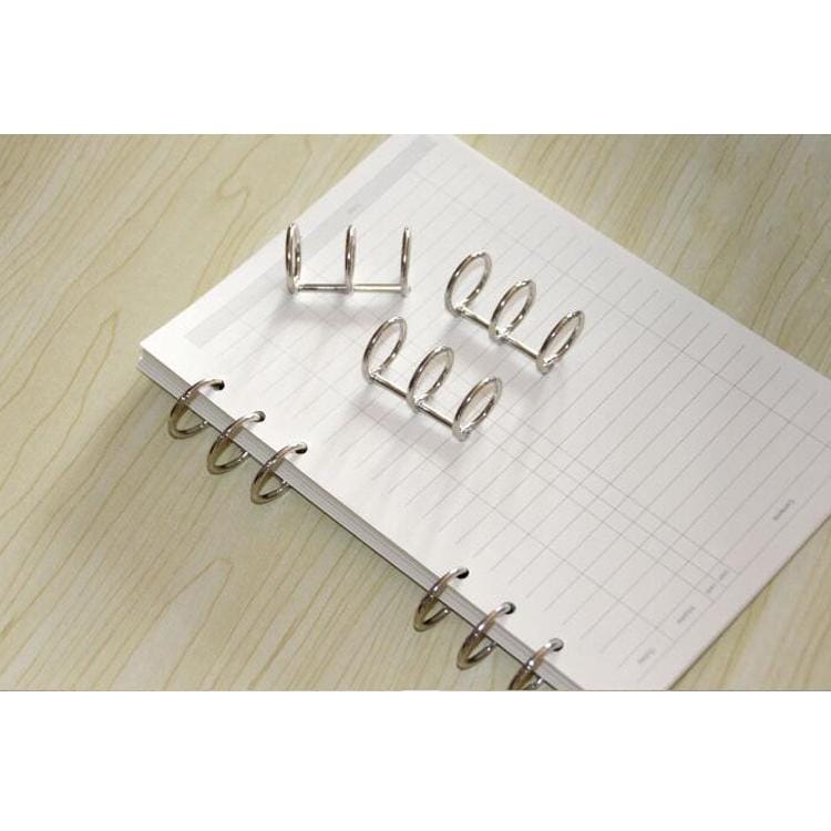 10 PCS Notebook Ring Buckle 3 Hole Ring Hanging Accessories 3-Hole Silver Clasp