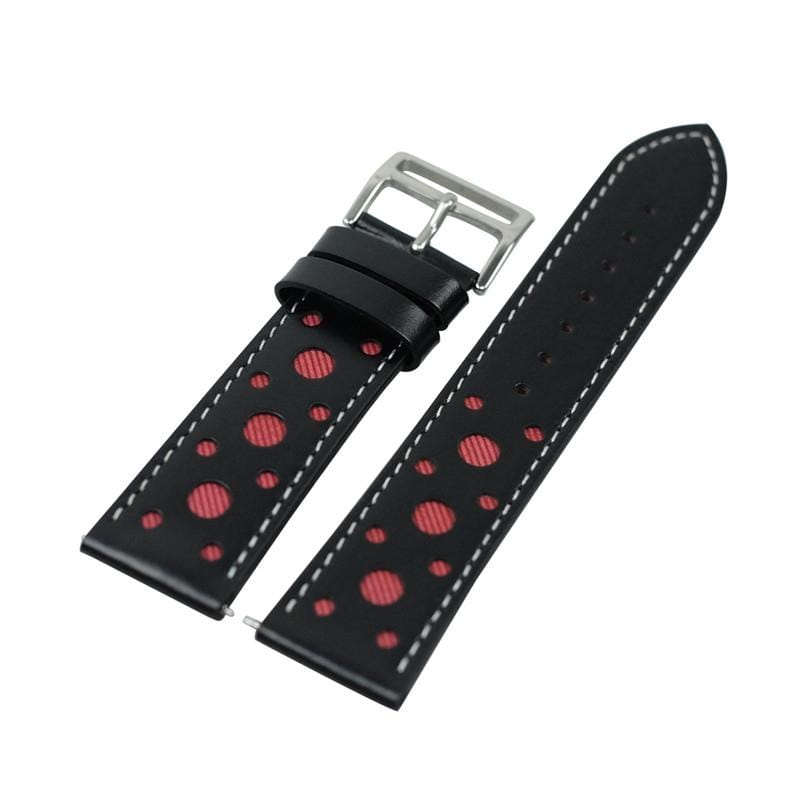 22mm For huawei watch GT2e / GT / GT2 46mm Hollow Leather Strap (Red)