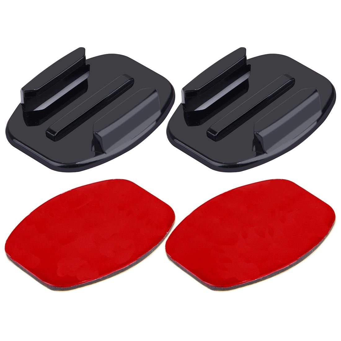 PULUZ 2 Flat Surface Mounts + 2 Adhesive Mount Stickers for GoPro HERO9 Black / HERO8 Black / HERO7 /6 /5 /5 Session /4 Session /4 /3+ /3 /2 /1, Xiaoyi and Other Action Cameras