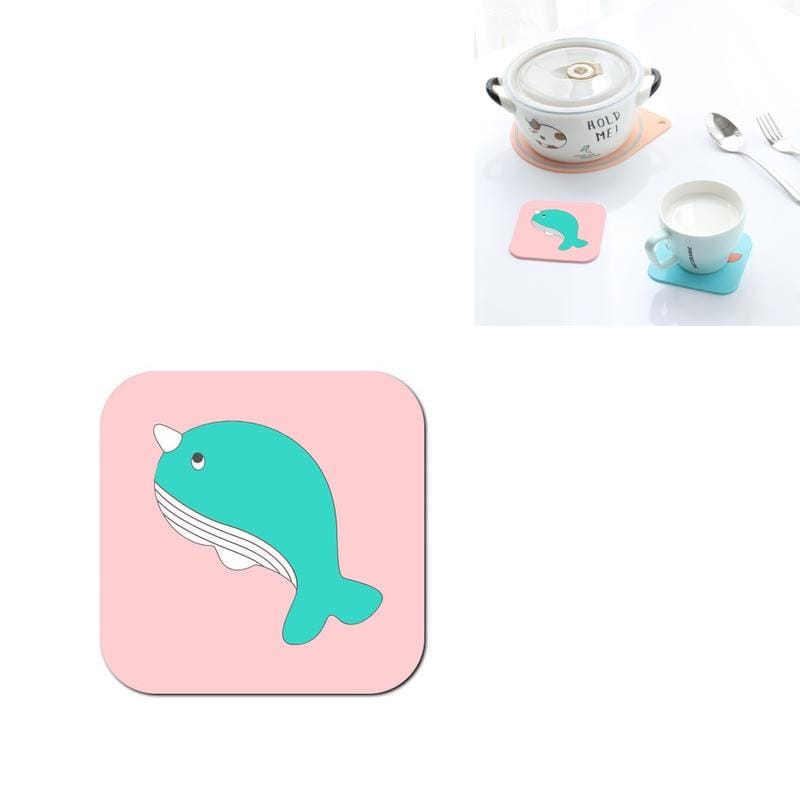 Cartoon Insulation Pad Placemat Anti-scalding Creative Home Cute Bowl Mat PVC Coaster (Whale)