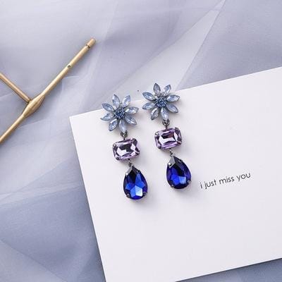 Summer Blue Geometric Acrylic Hollow Drop Earrings for Women Party Beach Jewelry (A5317)