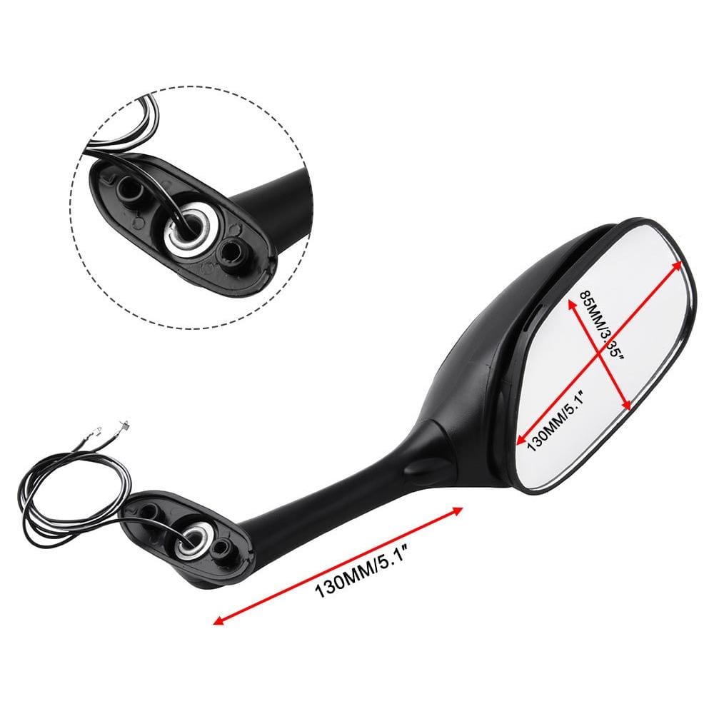 Motorcycle Modified Rear View Mirror Set with Light for 2005-2008 GSXR1000 K5 K6 K7 K8 K9