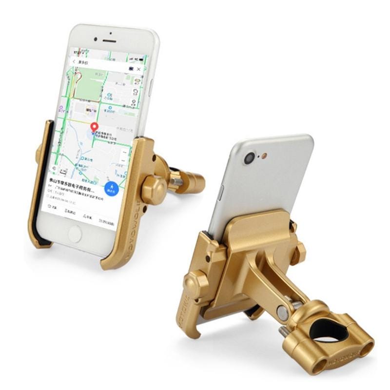 Motorcycle Handlebar Aluminum Alloy Phone Bracket, Suitable for 4-6 inch Device (Gold)