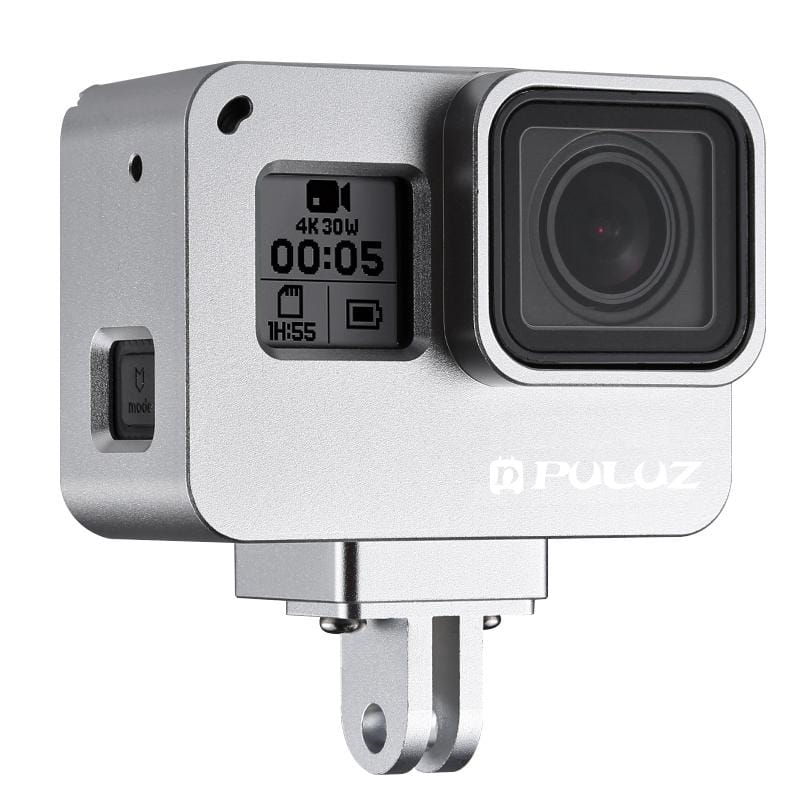 PULUZ Housing Shell CNC Aluminum Alloy Protective Cage with Insurance Frame  for GoPro HERO /7 Black /6 /5 (Silver)